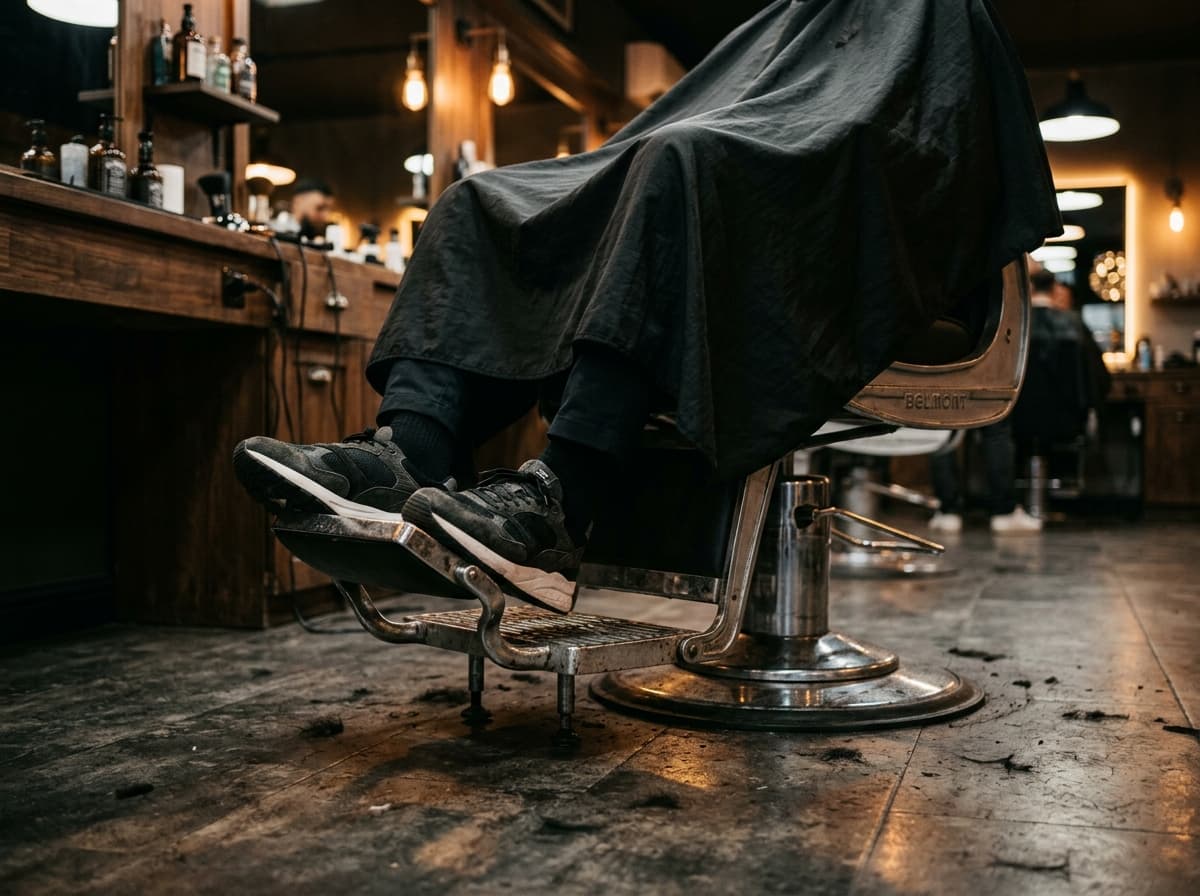 Barber chair detail at Rich Cuts Desi Salon